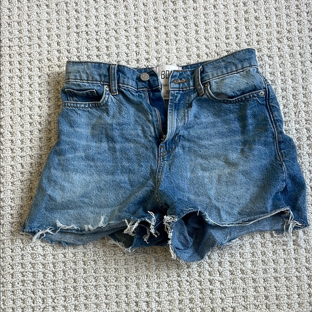 BDG Blue Jean Shorts with Frayed Hems